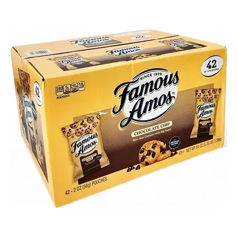 Caja de Galletas Famous Amos con Gotas de Chocolate 42 Unidades