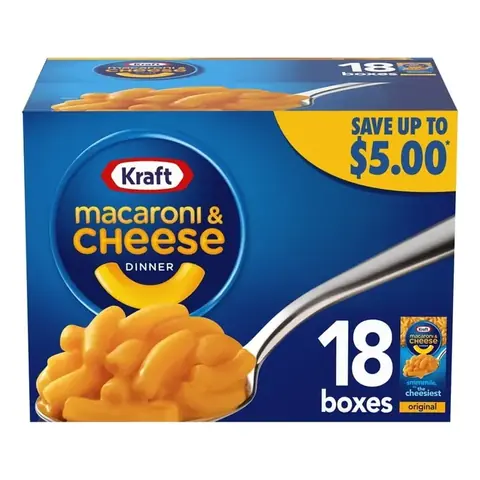 Kraft Macaroni & Cheese Dinner 3.69 KG (18 Unidades)