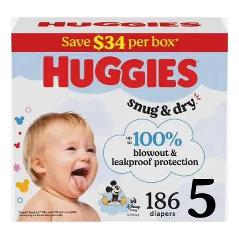 Huggies Snug & DRY Talla 5 186 Pañales