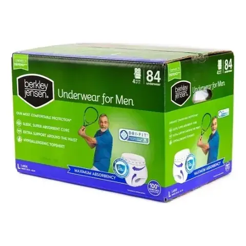 Berkley Jensen Underwear Ropa Interior de Incontinencia para Hombres Talla L 84 Unidades