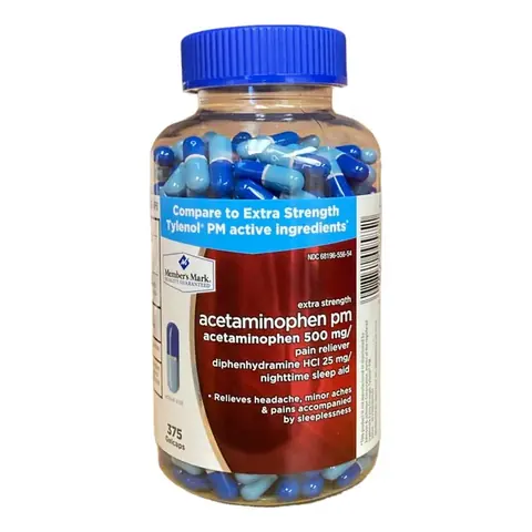 Members Mark Acetaminofen PM 500 MG 375 Unidades