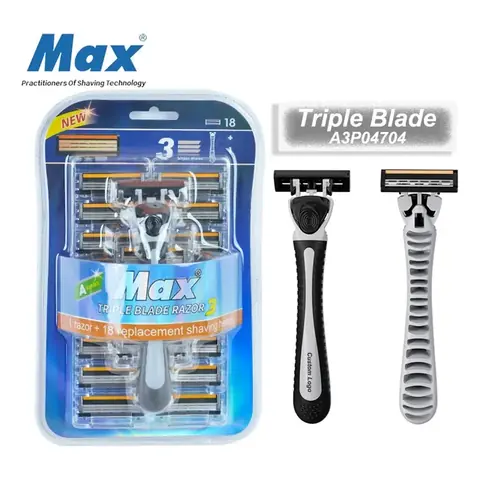 Afeitadora MAX Triple Blade Razor 3 + 18 Cabezales de Reppuesto