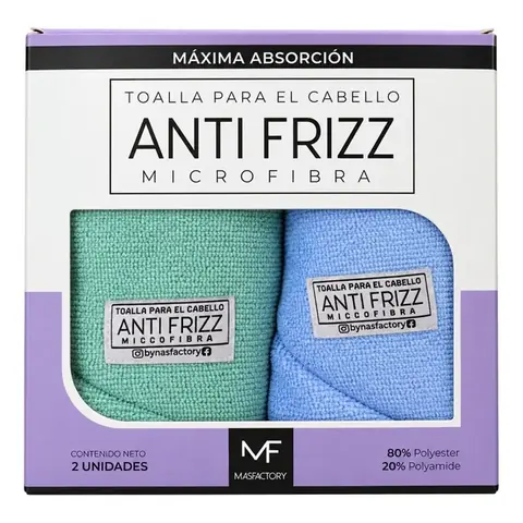 Toalla para el Cabello Anti Frizz Microfibra 2 Pack