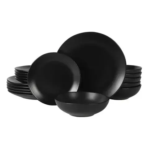 Dinner SET Juego de Vajilla de 18 Piezas 34373-4 (Color Negro)