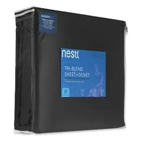 Nestl Juego de Sabanas de 4 Piezas Full XL Size Charcoal Gray