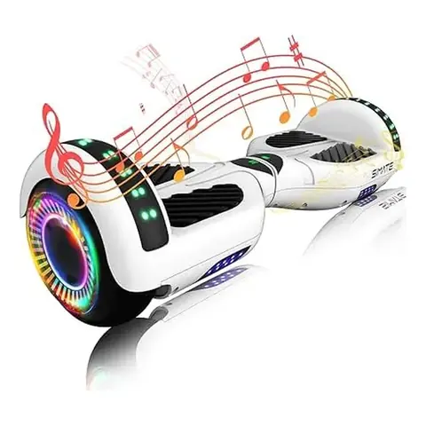 Patineta Electrica Hoverboard Scooter LUZ LED Bluetooth White