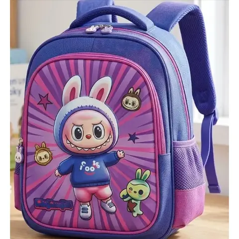 Bolso Escolar con Lonchera Motivo de Labubu 3D Modelo CAR-1633
