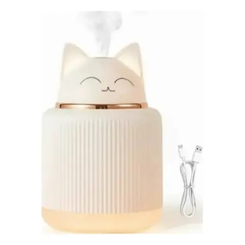 Humificador EN Forma de Gato con Lampara Color Blanco