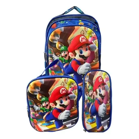 Bolso Escolar con Lonchera Motivo de Super Mario Modelo CAR-1631