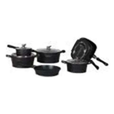 Royalife SET de Cocina de 16 Pccs de Aluminio Color RL16 Black
