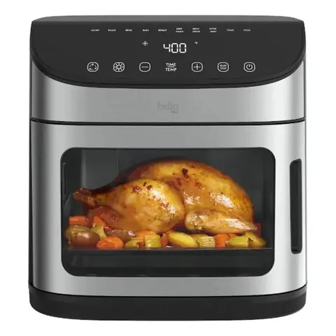 Bella PRO - 12.6-QT. Touchscreen AIR Fryer Pizza Oven With Rotisserie - Stainless Steel