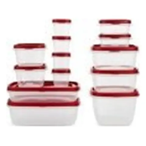 Rubbermaid Recipientes para Alimentos con Tapas Ventiladas 26 Unidades (Rojo)