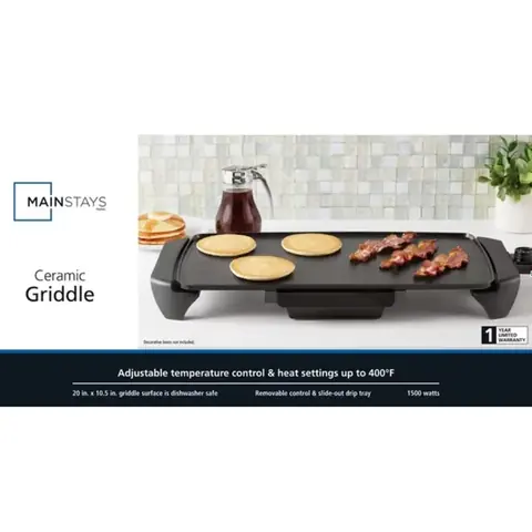 Plancha Electrica Mainstays 20" Griddle