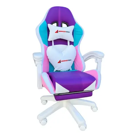 Silla Gaming Princess con Corneta Y Luces Cojin Blanco 2025