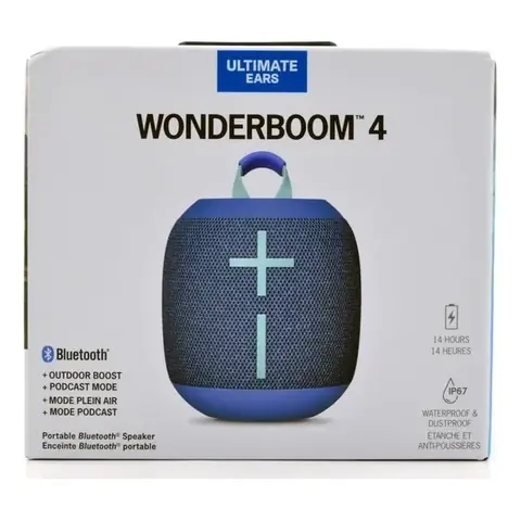 Ultimate Ears Wonderboom 4 Parlante Bluetooth 360, IP67 Flota, 14H de USO. Cobalt Blue