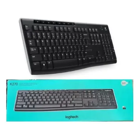 Logitech K270 Teclado Inalambrico 2.4GHZ Completo, Bateria Hasta 24 Meses. Negro