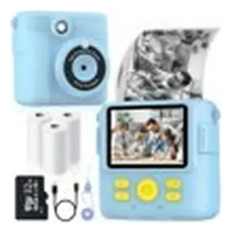 Camara de Impresion Instantanea Color Azul con 3 Rollos de Papel