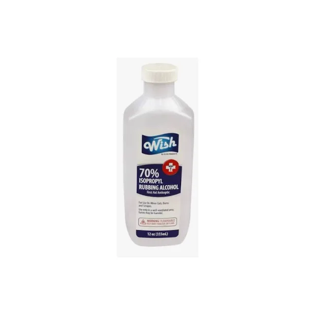 WISH ALCOHOL CLEAR ISOPROPYL 70% 12 OZ / 355 ML