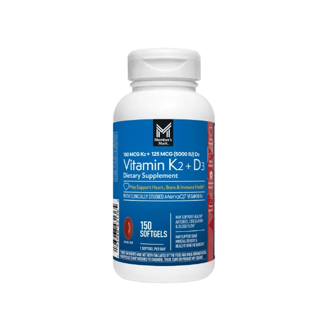 MEMBERS MARK VITAMINA K2+D3 150 CAPSULAS BLANDAS COMPRA MINIMA 12U