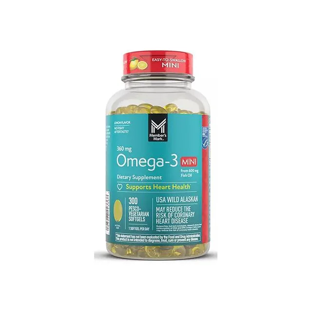 MEMBER'S MARK 360 MG OMEGA-3 DE ACEITE DE PESCADO MINI CÁPSULAS BLANDAS, 300 UNIDADES COMPRA MINIMA 12U