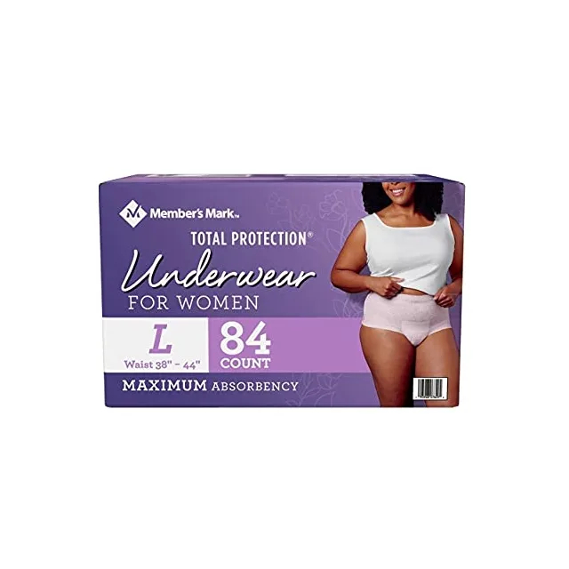 MEMBERS MARK UNDERWEAR ROPA INTERIOR DE INCONTINENCIA PARA MUJER TALLA L / 84 UNIDADES