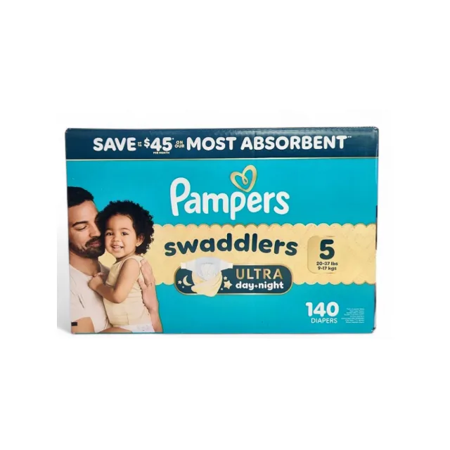 PAÑALES PAMPERS SWADDLERS TALLA 5 140 UNDS