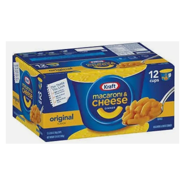 CAJA DE MACARRONES CON QUESO KRAFT ORIGINAL DE 12 UNIDADES