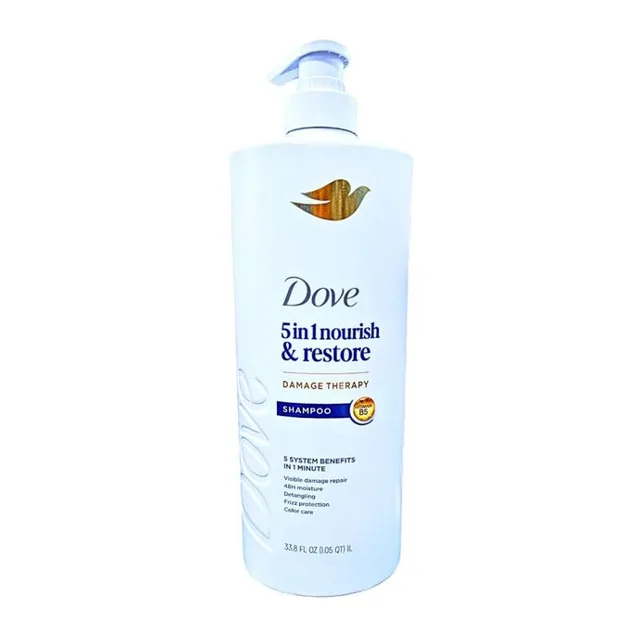 DOVE NOURISH & RESTORE 5 IN 1 SHAMPOO, 33.8 OZ