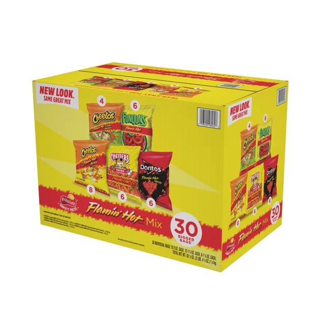FRITO-LAY FLAMIN HOT MIX 30 UNIDADES (DORITOS/ CHEETOS / FUNYUNS / CHESTERS)