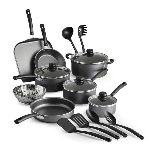 TRAMONTINA PRIMAWARE JUEGO DE COCINA 18 PIEZAS ASFALTO