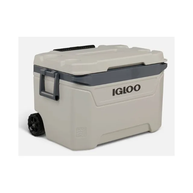 IGLOO BONE WHITE & GRAY 60QT SUNSET ROLLER CON RUEDAS